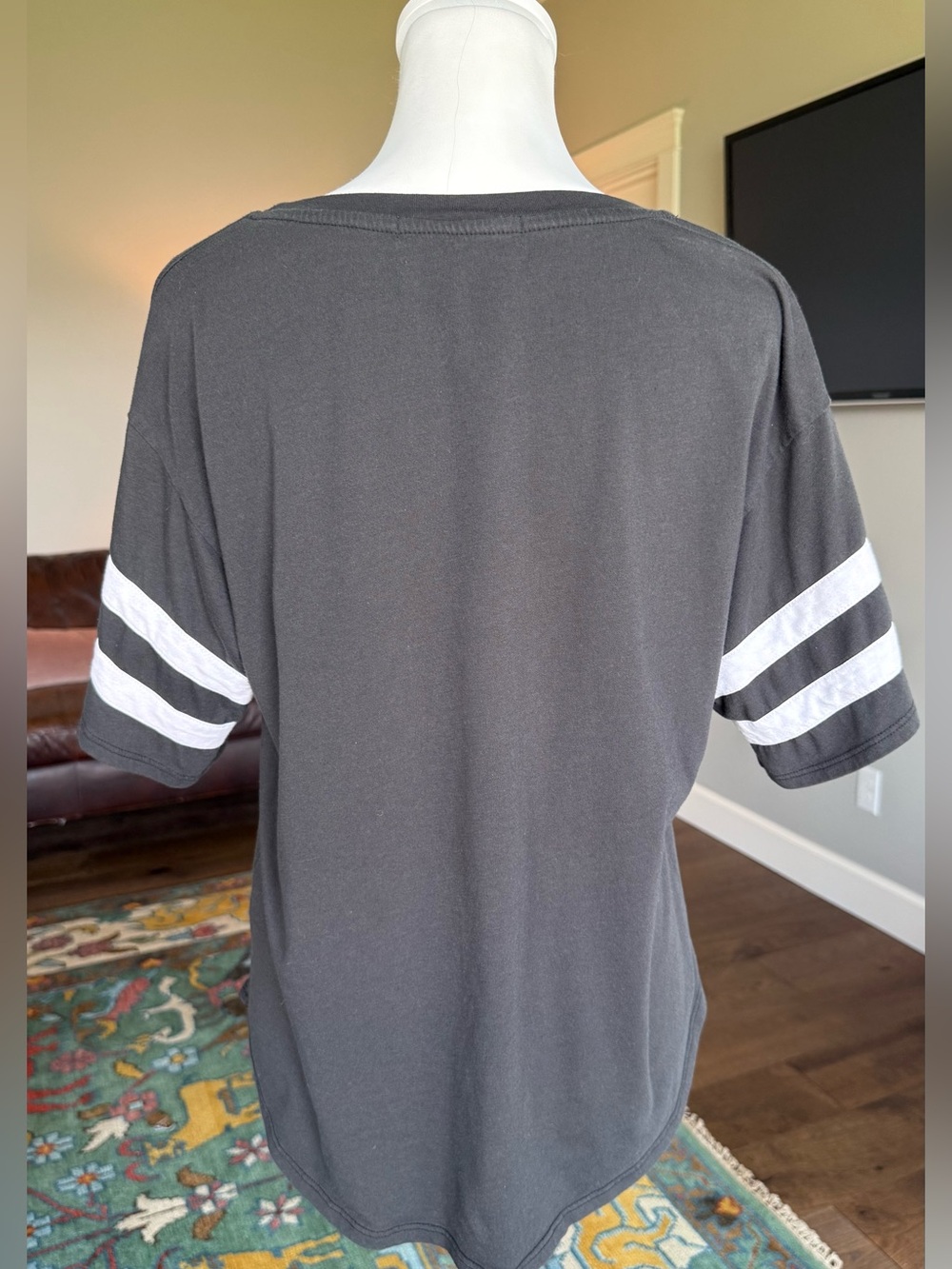 Daydreamer Women’s Journey Oversized Band Tee Black, Stripes Retro Graphic XS - Picture 3 of 7
